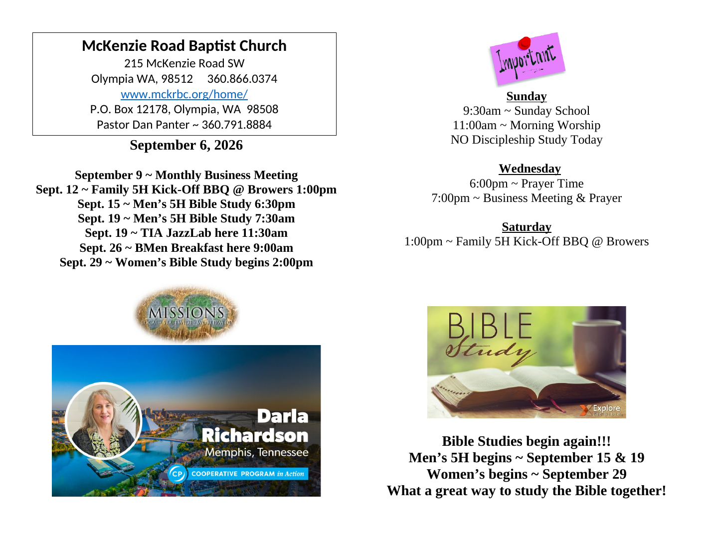 Bulletin page